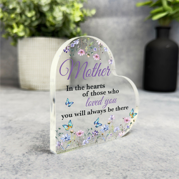 Mother Floral Pastel Memorial Heart Plaque Sympathy Gift Keepsake Gift