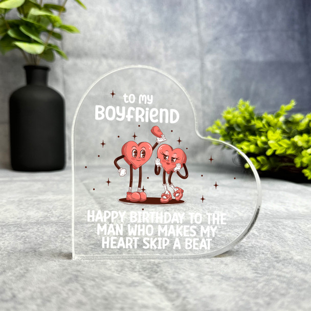 Boyfriend Funny Happy Couple Birthday Present Heart Plaque Keepsake Gift