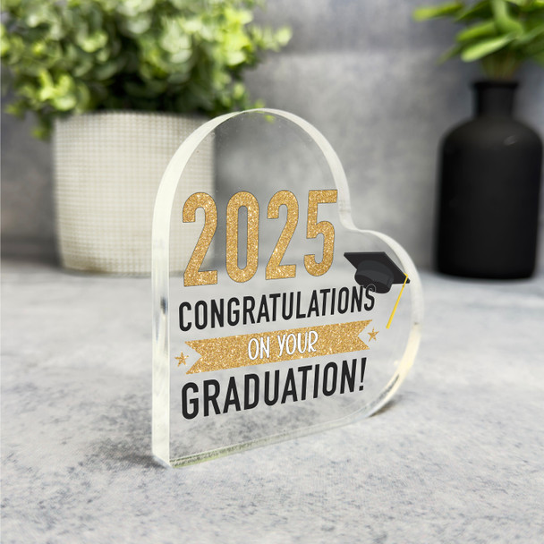 2025 Congratulations On Your Graduation Present Gold Heart Plaque Keepsake Gift