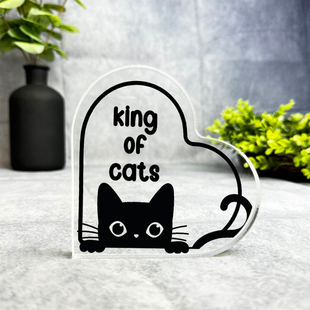 Black King Of Gift For Cat Lovers Gift For Cat Lover Heart Plaque Keepsake Gift