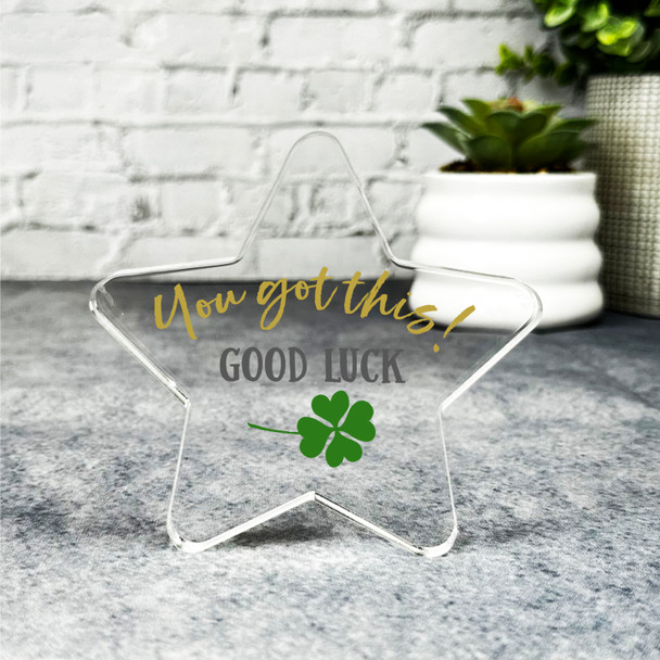 Custom Ornament Good Luck You Got This Clover Star Plaque Keepsake Gift