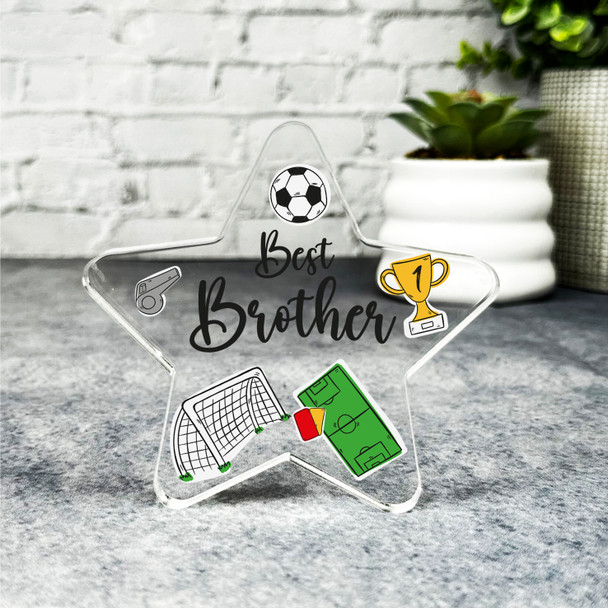 Gift For Best Brother Football Elements Star Plaque Keepsake Gift