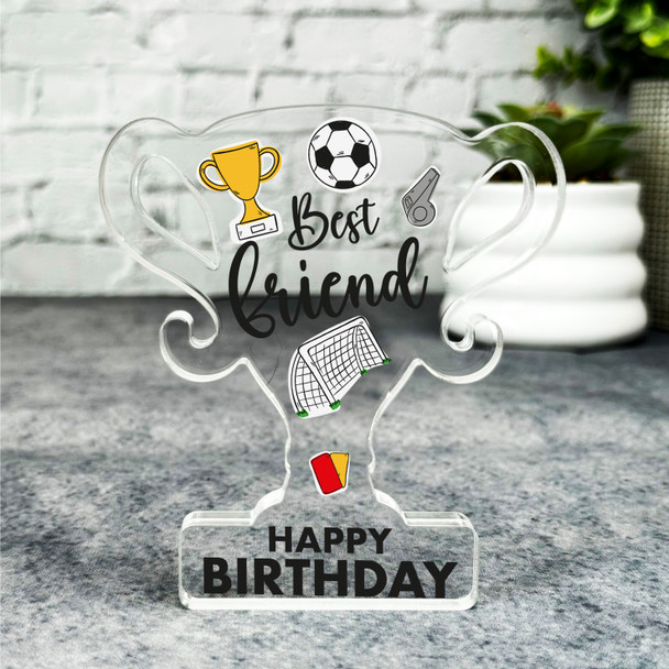 Best Friend Football Elements Happy Birthday Present Trophy Plaque Keepsake Gift