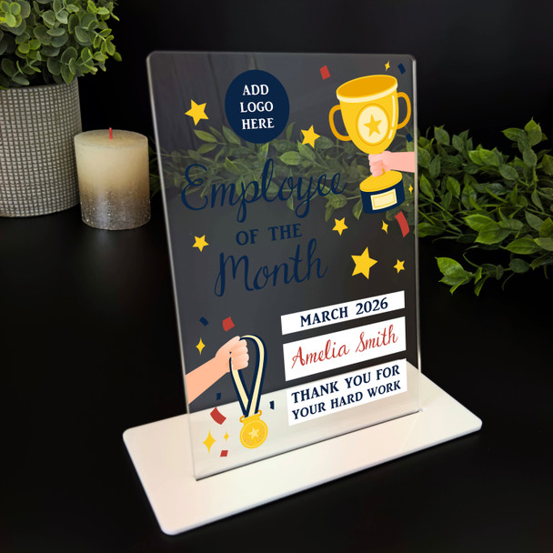 Employee Of The Month Award Trophy Gift Employee Custom Personalised Gift Plaque