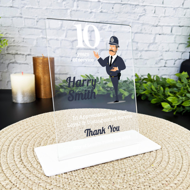 10 Years Service 10th Anniversary Funny Police Gift For Employee Custom Plaque