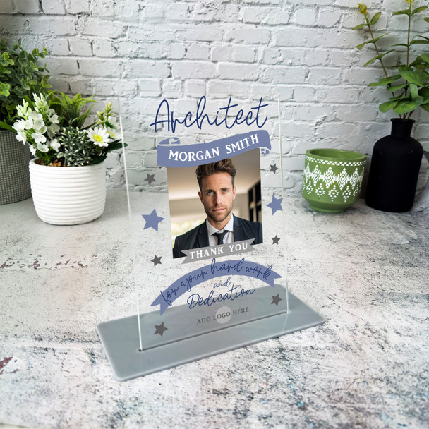 Architect Thank You Job Blue Photo Gift Employee Custom Personalised Gift Plaque