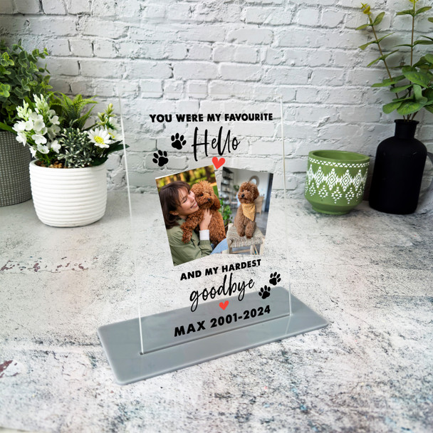 Memorial Keepsake Gift Paw Prints Photos Custom Personalised Gift Acrylic Plaque