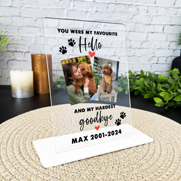 Memorial Keepsake Gift Paw Prints Photos Custom Personalised Gift Acrylic Plaque