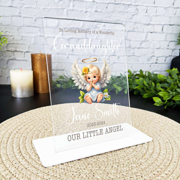 Granddaughter Cute Angel Memorial Keepsake Gift Personalised Gift Acrylic Plaque