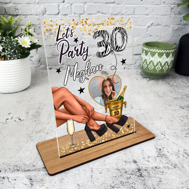 30th Birthday Gift Legs Champagne Photo Custom Personalised Gift Acrylic Plaque