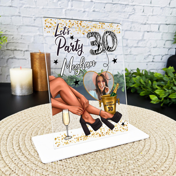 30th Birthday Gift Legs Champagne Photo Custom Personalised Gift Acrylic Plaque