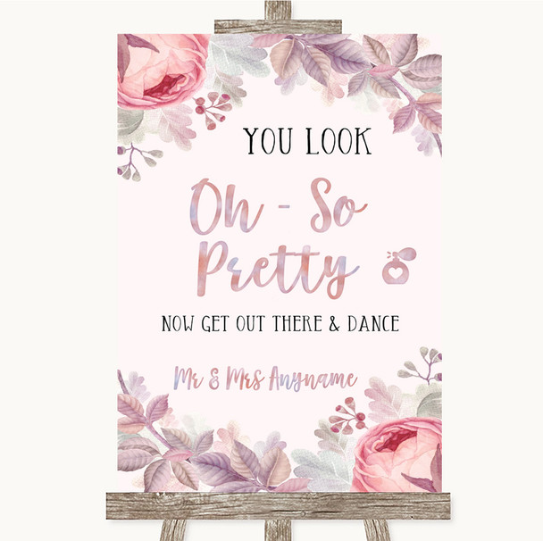 Blush Rose Gold & Lilac Toilet Get Out & Dance Personalised Wedding Sign