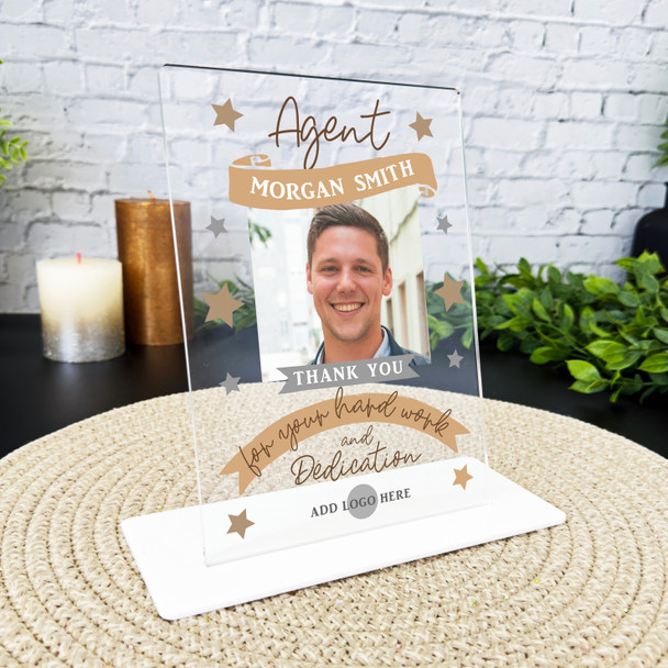 Agent Thank You Job Gold Photo Gift Employee Employer Personalised Gift Plaque Agent Thank You Job Gold Photo Gift Employee Employer Personalised Gift Plaque