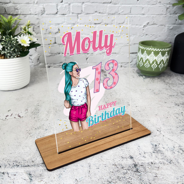 13th Birthday Gift Cool Girl Teenager Custom Personalised Gift Acrylic Plaque