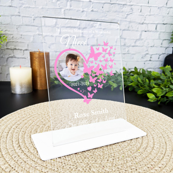 Niece Heart Butterflies Photo Memorial Keepsake Gift Personalised Gift Plaque Niece Heart Butterflies Photo Memorial Keepsake Gift Personalised Gift Plaque