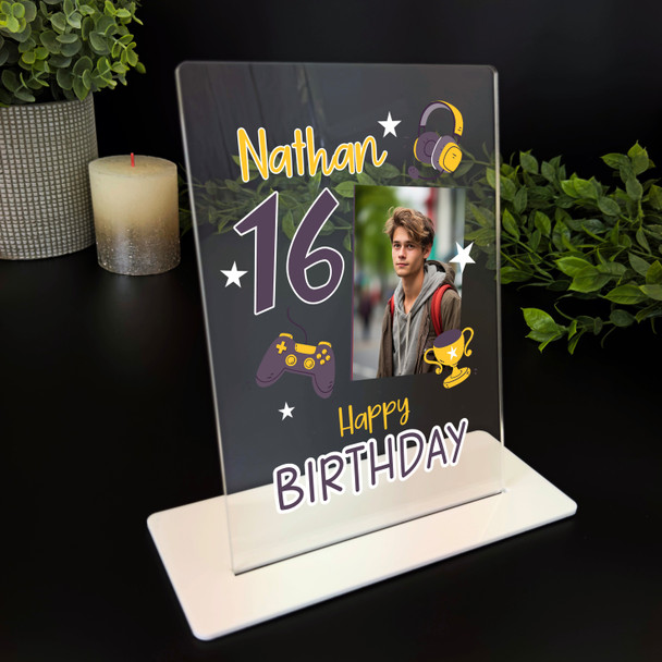 16th Birthday Gift Gaming Accessories Photo Personalised Gift Acrylic Plaque