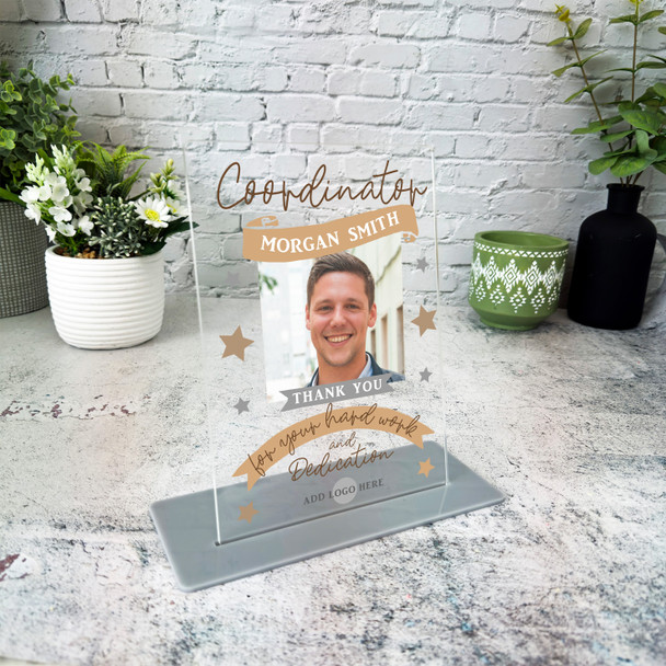 Coordinator Thank You Job Gold Photo Gift Employee Personalised Gift Plaque