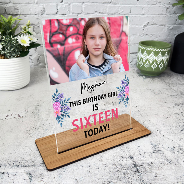 16th Birthday Gift For Female Photo Custom Personalised Gift Acrylic Plaque 16th Birthday Gift For Female Photo Custom Personalised Gift Acrylic Plaque