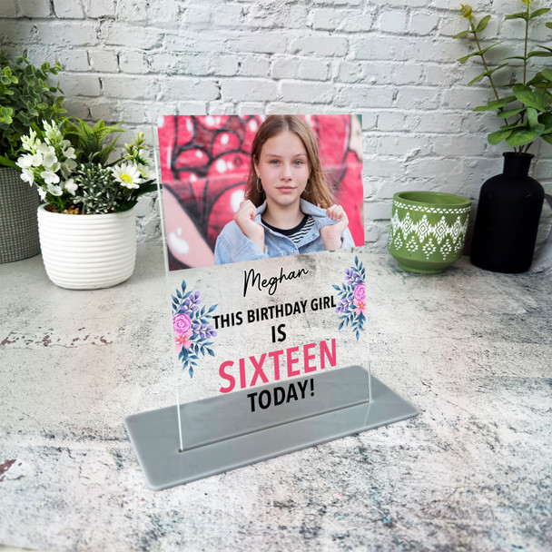 16th Birthday Gift For Female Photo Custom Personalised Gift Acrylic Plaque 16th Birthday Gift For Female Photo Custom Personalised Gift Acrylic Plaque