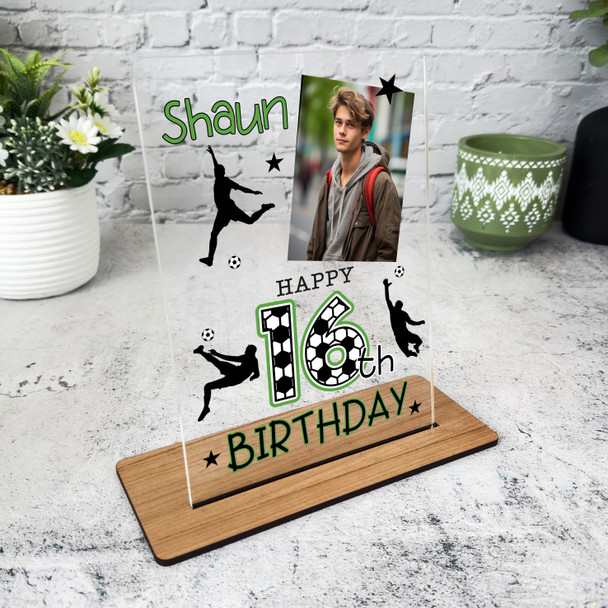 16th Birthday Gift Football Photo Custom Personalised Gift Acrylic Plaque