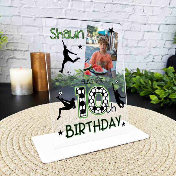 10th Birthday Gift Football Photo Custom Personalised Gift Acrylic Plaque
