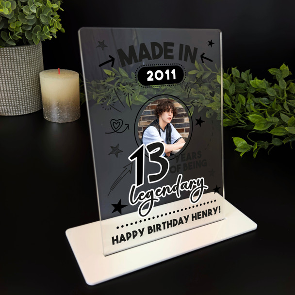 13th Birthday Gift Doodle Photo Custom Personalised Gift Acrylic Plaque