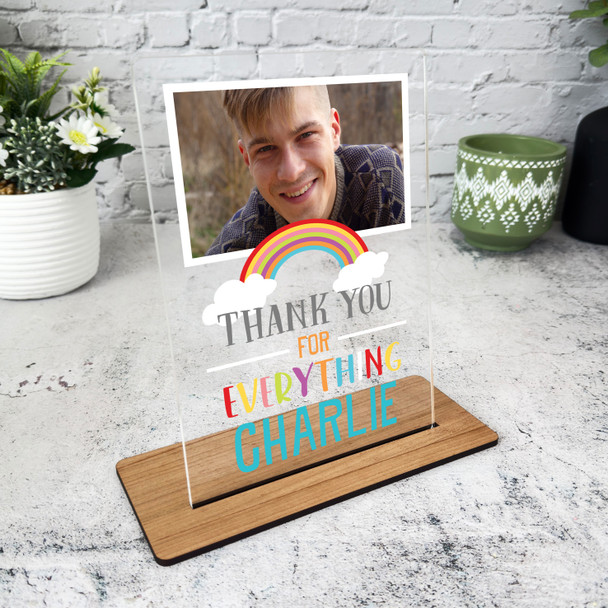 Thank You Gift Rainbow Photo Custom Personalised Gift Acrylic Plaque