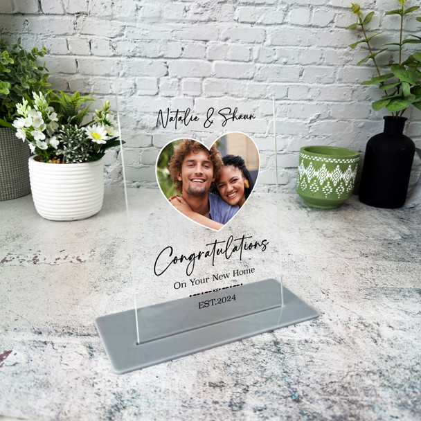 New Home Gift Heart Photo Custom Personalised Gift Acrylic Plaque