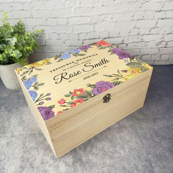 Special Mother Vintage Floral Frame Memorial Personalised Wooden Keepsake Box