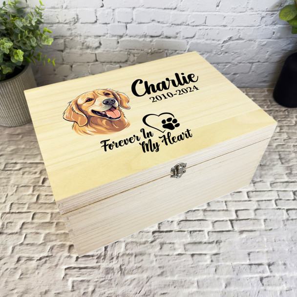 Springer Spaniel Dog Paw Print Pet Memorial Personalised Wooden Keepsake Box