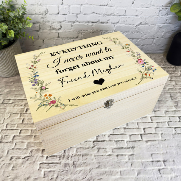 Friend Memories Miss You Vintage Memorial Personalised Wooden Keepsake Box