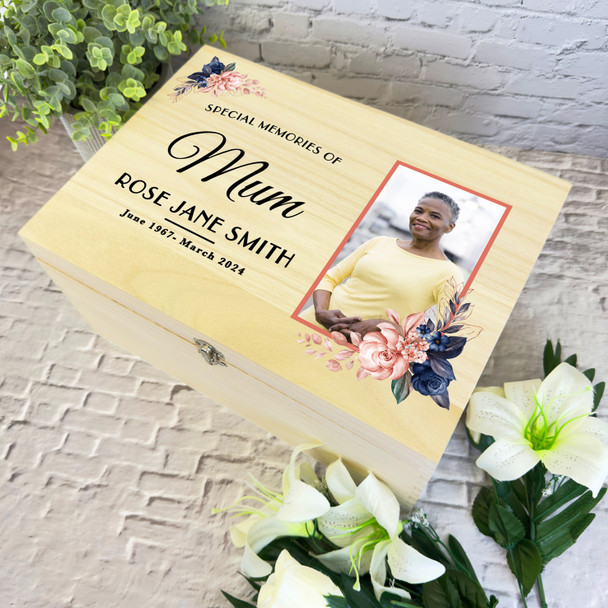 Mum Photo Frame Special Memories Memorial Personalised Wooden Keepsake Box