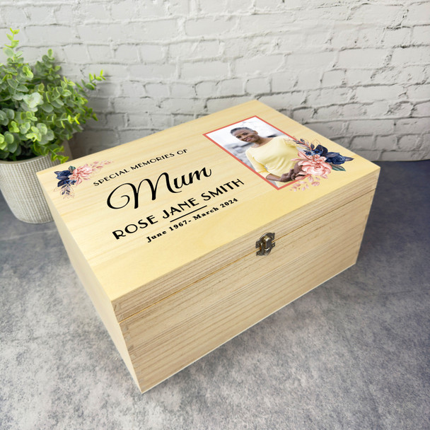 Mum Photo Frame Special Memories Memorial Personalised Wooden Keepsake Box