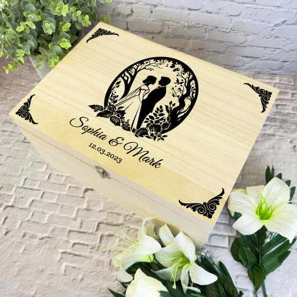 Black Forest Wedding Couple Wedding Day Personalised Wooden Memory Keepsake Box