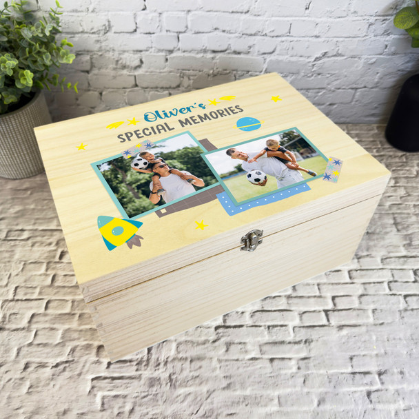 Special Memories Boy Son Photo Scrapbook Personalised Wooden Memory Keepsake Box