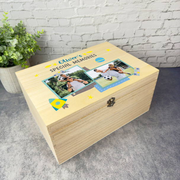 Special Memories Boy Son Photo Scrapbook Personalised Wooden Memory Keepsake Box