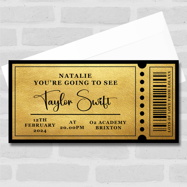 Any Concert Show Event You Are Going Personalised Surprise Ticket Gift Voucher