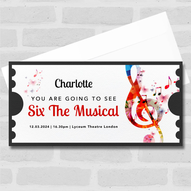 Music Going To See Any Concert Event Personalised Surprise Ticket Gift Voucher