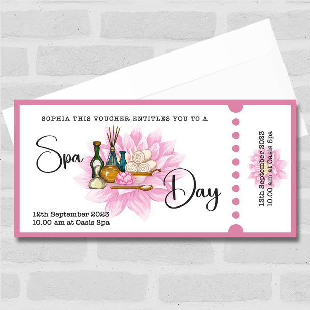 Spa Elements Pink Lotus Any Occasion Personalised Surprise Ticket Gift Voucher