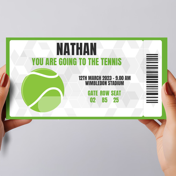 You're Going To The Tennis Ball Gift Personalised Surprise Ticket Gift Voucher