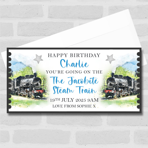 Steam Train Ride Any Occasion Gift Personalised Surprise Ticket Gift Voucher