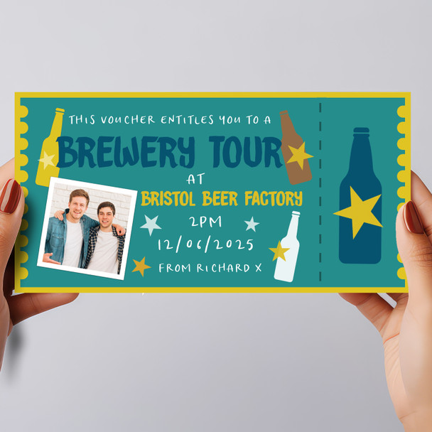 Brewery Tour Bottles Any Occasion Personalised Surprise Ticket Gift Voucher