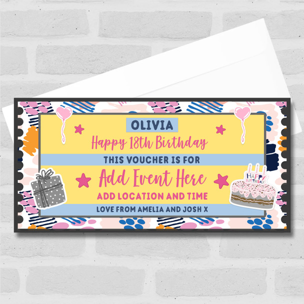 Any Age Birthday Event Party Cake Personalised Surprise Ticket Gift Voucher