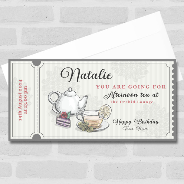 Cake Any Occasion Afternoon Tea Personalised Surprise Ticket Gift Voucher