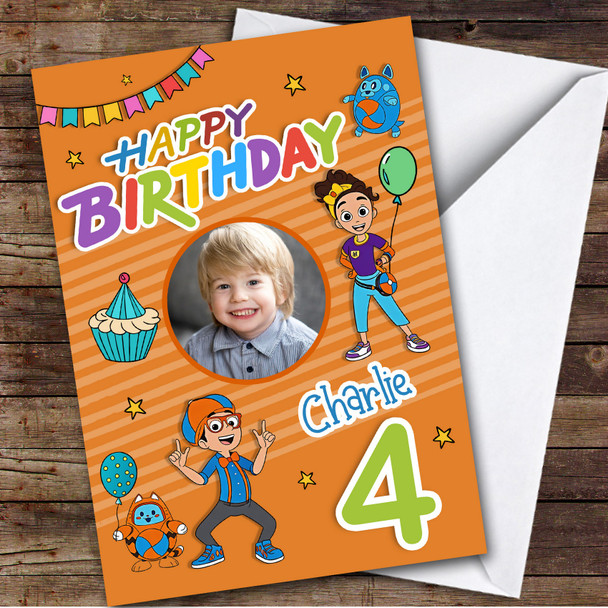 Blippi Meekah Any Age Children's Personalised Kid's Birthday Card