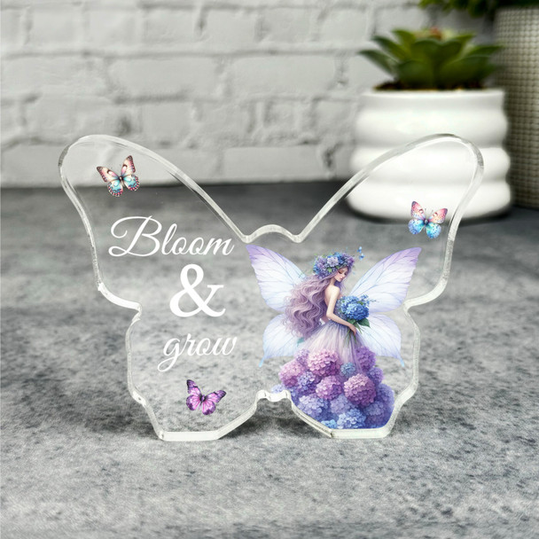 Purple Floral Fairy Positive Inspirational Quote Gift Butterfly Keepsake Plaque