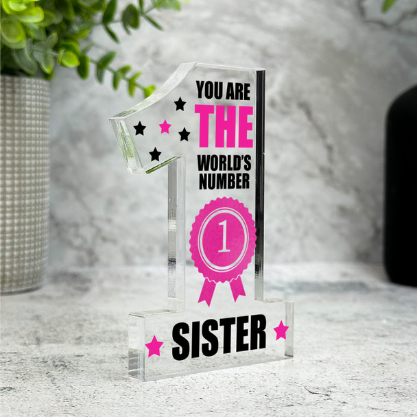 The World's No.1 Sister Gift Number One Award Keepsake Plaque Ornament Present