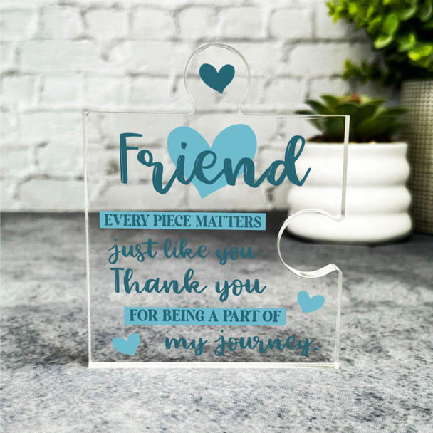 Gift For Friend Every Piece Matters Blue Romantic Puzzle Piece Keepsake Plaque Gift For Friend Every Piece Matters Blue Romantic Puzzle Piece Keepsake Plaque