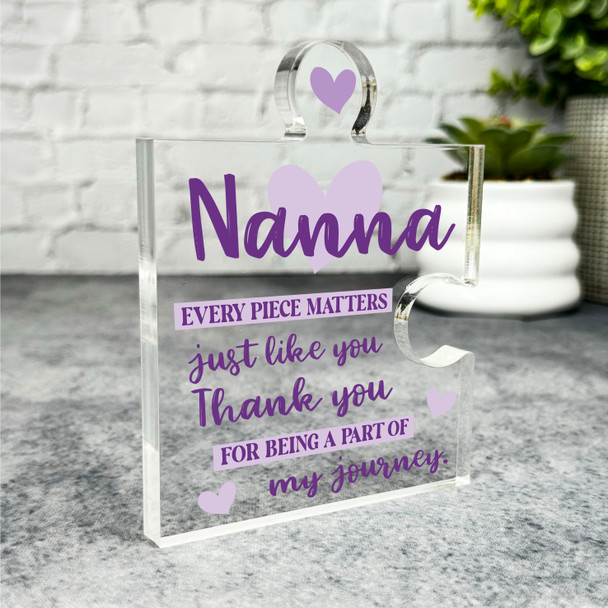 Gift For Nanna Every Piece Matters Purple Puzzle Piece Keepsake Plaque Ornament