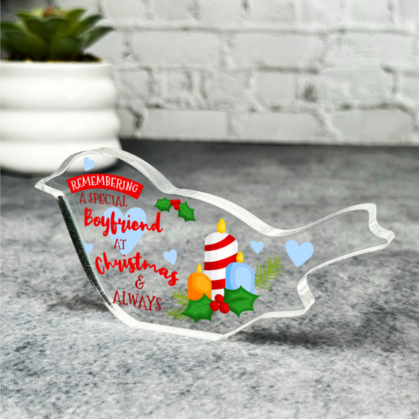 Remembering Special Boyfriend Christmas Memorial Gift Robin Keepsake Plaque